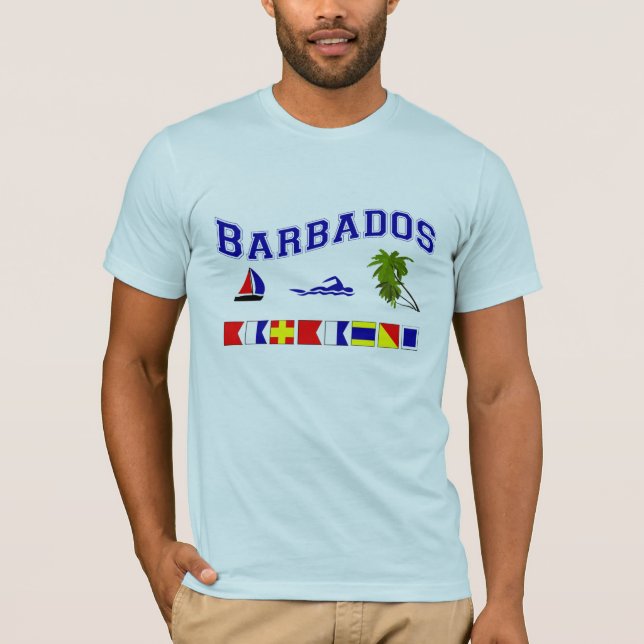 Barbados - (maritimt stava för flagga) tee (Framsida)