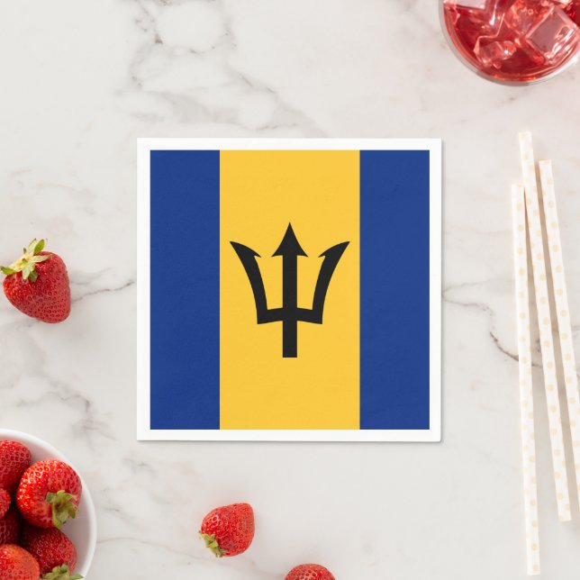 Barbados Napkins, Party, Barbados Flagga Pappersservett (Insitu)