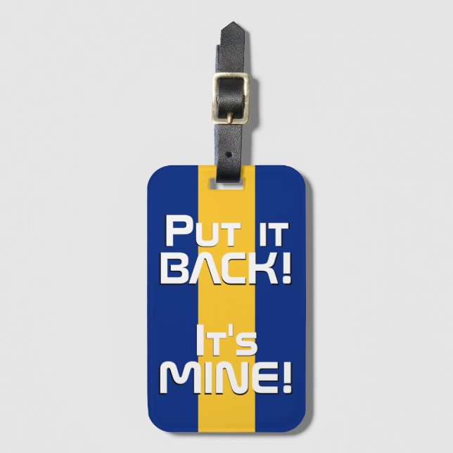 Barbados National Flagga Funny Patriotic Bagagebricka (Framsida vertikal)