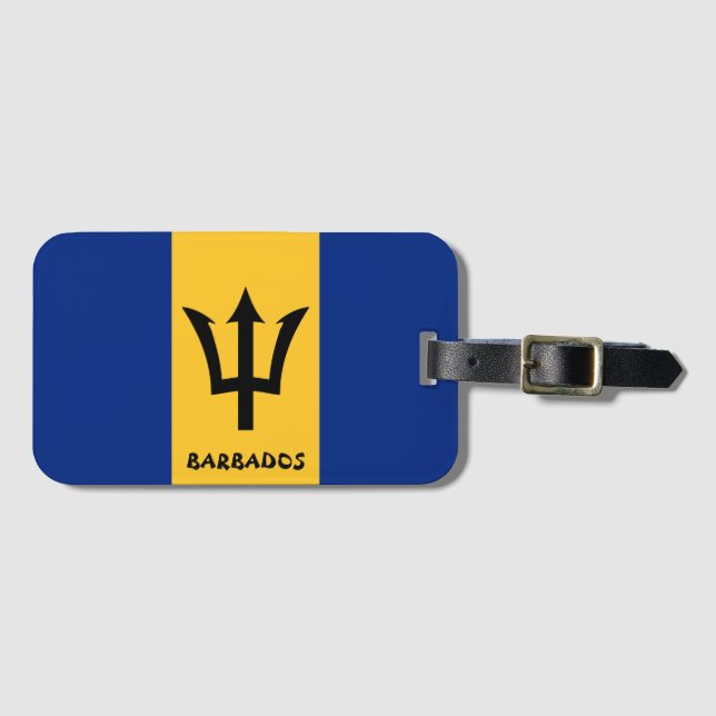 Barbados National Flagga Patriotic Bagagebricka (Framsida horisontal)