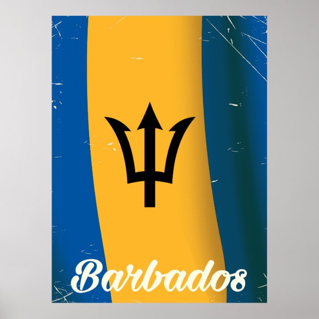 Barbados nationalsemester poster flagga (Framsidan)