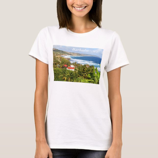 Barbados, Ocean, Beach, Tropical, Sand, T-shirt (Framsida)