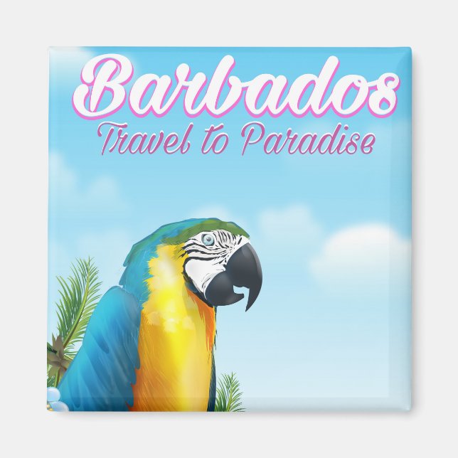 Barbados Papegoja reseinformation affisch Magnet (Framsidan)