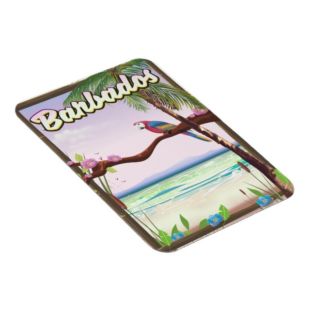 Barbados Parrot Landskapsreseaffisch Magnet (Högersidan)