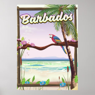 Barbados Parrot Landskapsreseaffisch Poster