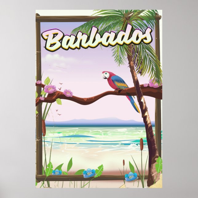 Barbados Parrot Landskapsreseaffisch Poster (Framsidan)