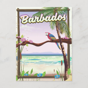 Barbados Parrot Landskapsreseaffisch Vykort