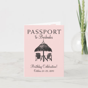 Barbados-pass, födelsedagsinbjudan inbjudan