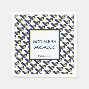 BARBADOS Patriotic VÄLSIGNA DIG Firande Papper Pappersservett