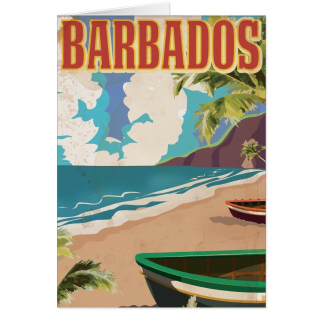 Barbados reseinformation affisch hälsningskort (Framsidan)