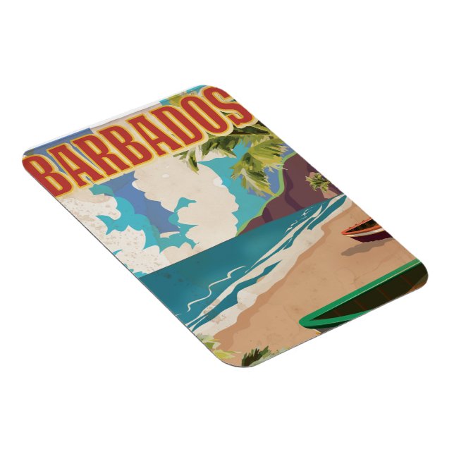 Barbados resemålning affisch magnet (Högersidan)