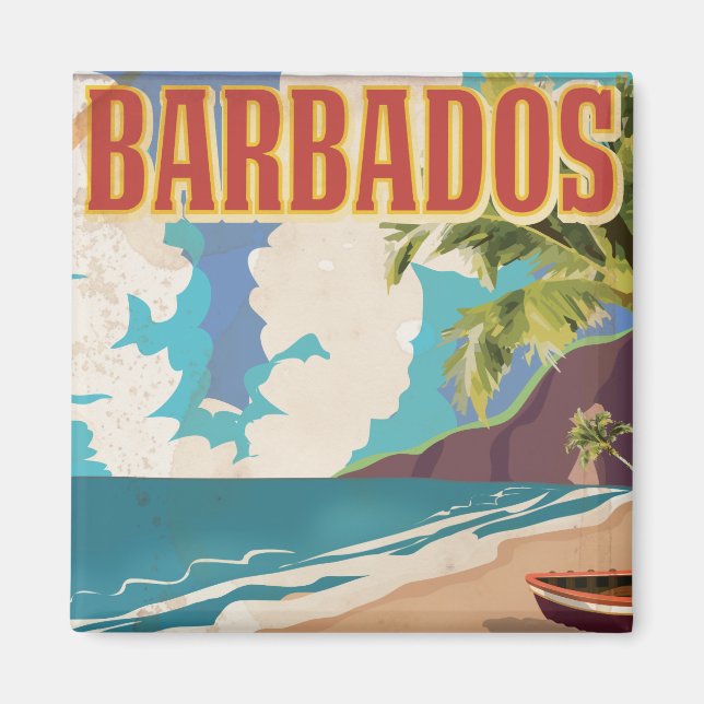 Barbados resemålning affisch magnet (Framsidan)