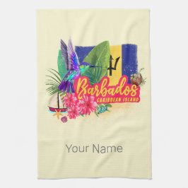 Barbados Retro Vintage-Karibiska ön Souvenir Kökshandduk