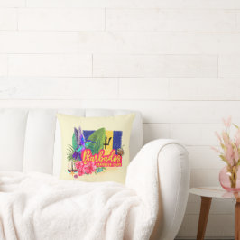 Barbados Retro Vintage-Karibiska ön Souvenir Kudde