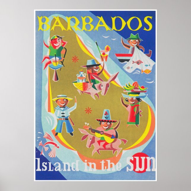 Barbados Retro Vintage resor Poster (Framsidan)