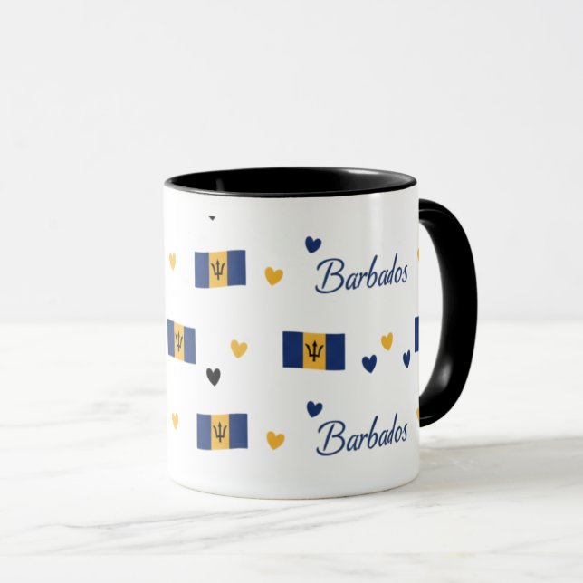 Barbados Roots Mugg | Karibisk flagga (Framsida höger)