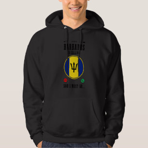 Barbados ropar och jag måste åka   Barbadiansk fla Hoodie