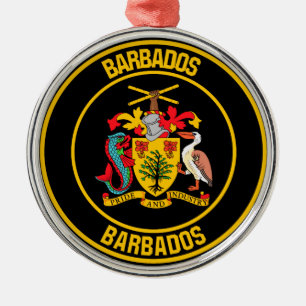 Barbados Round Emblem Julgransprydnad Metall