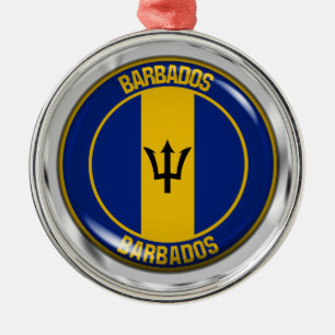 Barbados Round Emblem Julgransprydnad Metall