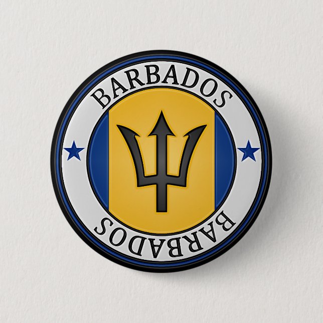 Barbados Round Emblem Knapp (Framsida)