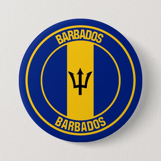 Barbados Round Emblem Knapp (Framsida)
