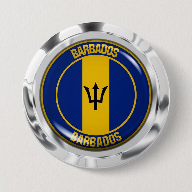 Barbados Round Emblem Knapp (Framsida)
