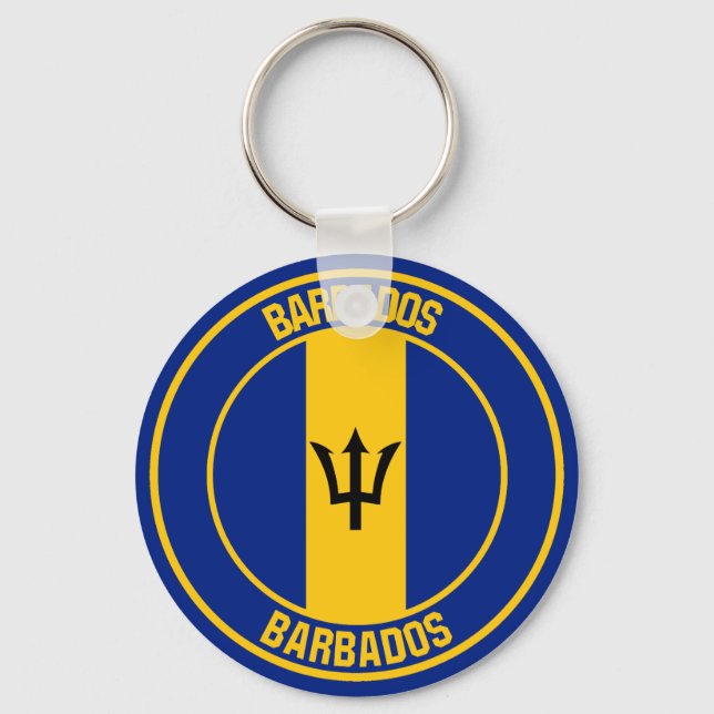 Barbados Round Emblem Nyckelring (Framsida)
