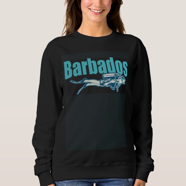 Barbados Scuba Diver Souvenir T Shirt (Framsida)