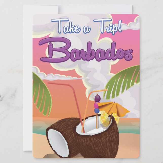 Barbados semester animationsresaaffisch inbjudningar (Framsida)