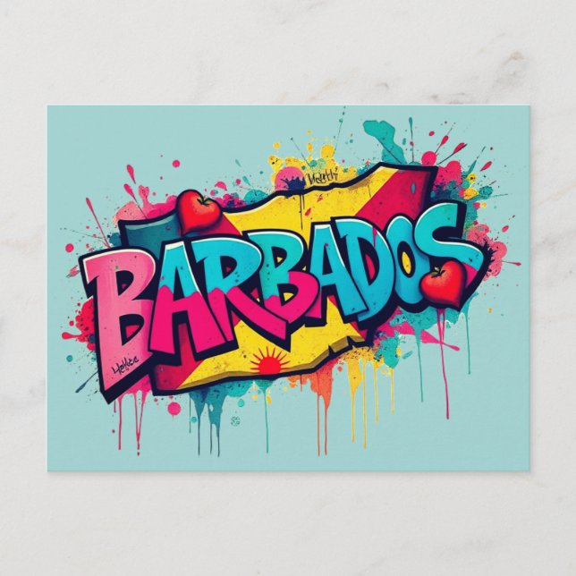 Barbados semester hälsning vykort (Framsida)