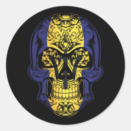 Barbados Skull och Ro Flagga Runt Klistermärke