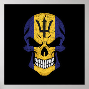 Barbados Smiling Skull Flagga Poster