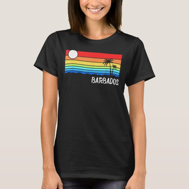 Barbados Sunset Design Vacation Västindien B T Shirt (Framsida)
