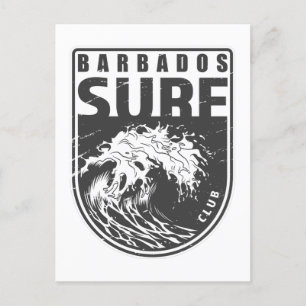 Barbados Surfa Klubb Emblem Vykort