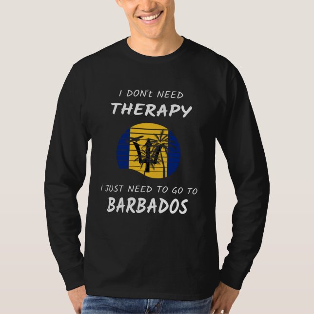 Barbados Therapy Barbados Flag Vacation Barbados T Shirt (Framsida)