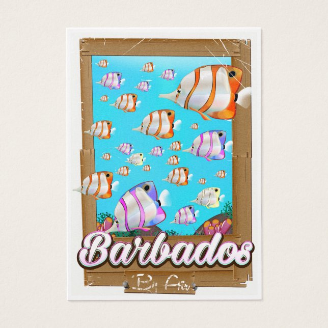 Barbados Tropisk Fisk reseraklit Visitkort (Framsidan)
