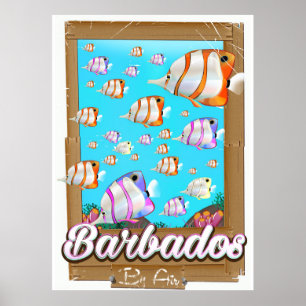 Barbados Tropiska Fiskar resaffisch Poster