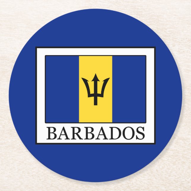 Barbados Underlägg Papper Rund (Framsidan)