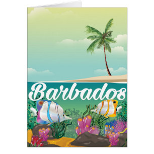 Barbados undervattensreseaffisch hälsningskort