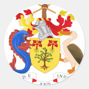 Barbados vapensköld runt klistermärke