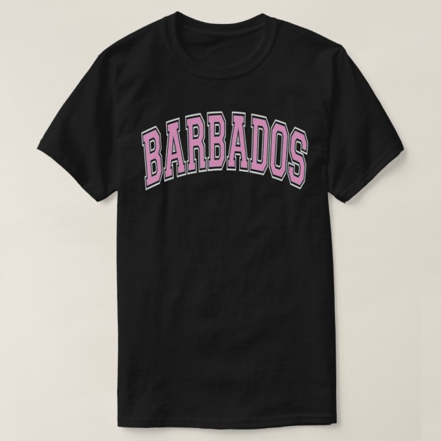 Barbados Varsity Stil Rosa Tet T Shirt (Design framsida)