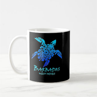 Barbados Väster Indies Vintage Retro Tribal Turtle Kaffemugg