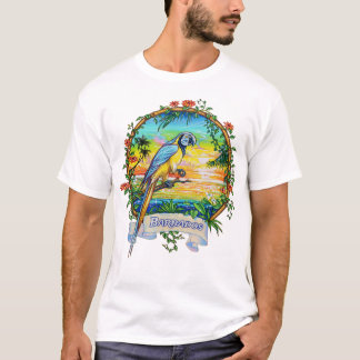 Barbados Väster Indies Vintage Tropical Parrot Vac T Shirt