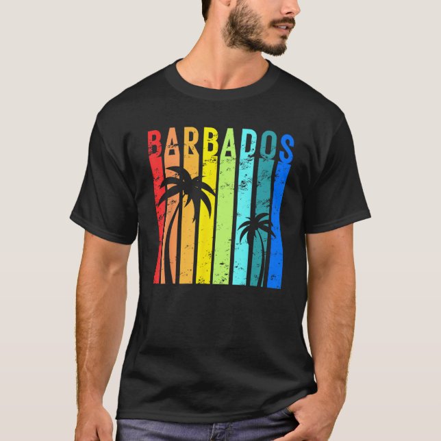 Barbados Vintage Design Vacation Karibiska ön T Shirt (Framsida)