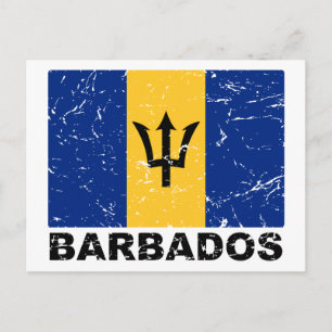 Barbados Vintage Flagga Vykort