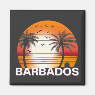 Barbados Vintage Handflatan Träd Sommarbuss Magnet