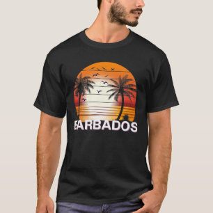 Barbados Vintage Handflatan Träd Sommarbuss T Shirt