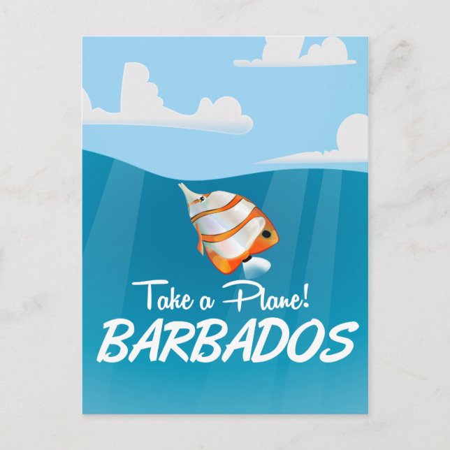 Barbados vintage-resaaffisch vykort (Framsida)
