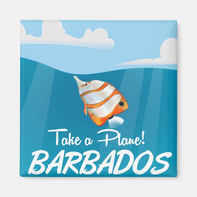 Barbados vintage-resemaffisch magnet (Framsidan)