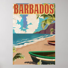 Barbados vintage-resemålakat poster